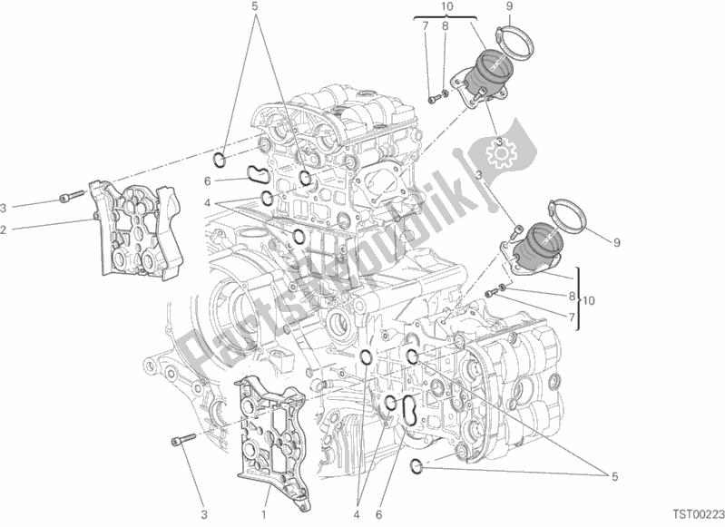 All parts for the Intake Manifold of the Ducati Monster S4 RS Tricolore 998 2008